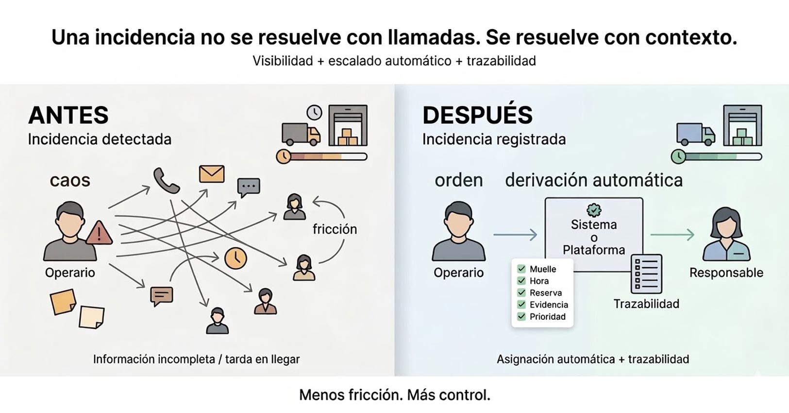 Cuando una incidencia ocurre, el problema no es el retraso. Es no verlo a tiempo.